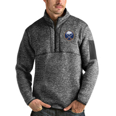 NHL Heather Gray Buffalo Sabres Antigua Fortune Half-Zip Pullover Jacket