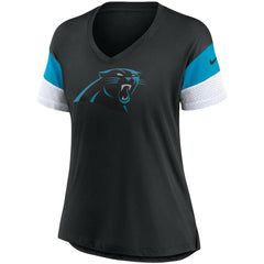 Women's Team Logo Fashion Performance Tri-Blend V-Neck T-Shirt - Carolina Panthers