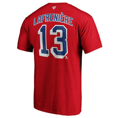 NHL Red Alexis Lafrenière New York Rangers Fanatics Authentic Stack Name & Number T-Shirt