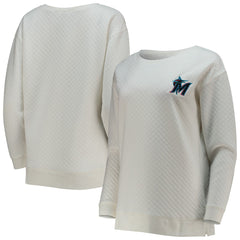 MLB Miami Marlins Concepts Sport Women's Quilted Pullover Sweatshirt