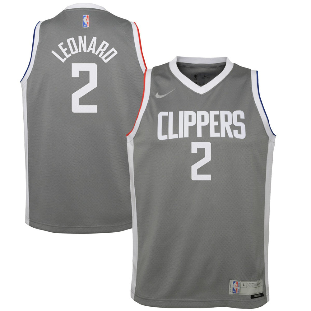 NBA Kawhi Leonard LA Clippers Youth 2020/21 Swingman Player Jersey Gray