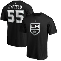NHL Black Quinton Byfield Los Angeles Kings Fanatics Authentic Stack Name & Number T-Shirt
