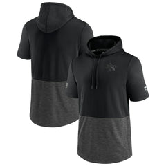 NHL Black San Jose Sharks Fanatics Authentic Pro Travel and Training Short Sleeve Pullover Hoodie
