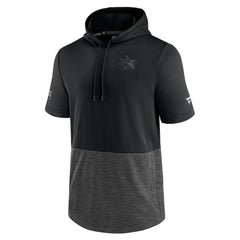 NHL Black San Jose Sharks Fanatics Authentic Pro Travel and Training Short Sleeve Pullover Hoodie