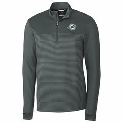 Cutter & Buck Traverse Stripe Quarter-Zip Pullover Jacket - Miami Dolphins