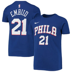 NBA Joel Embiid Philadelphia 76ers Youth Logo Name & Number Performance T-Shirt
