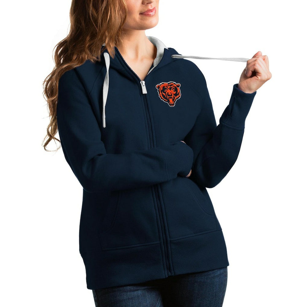 Antigua Women's Bear Head Victory Full-Zip Hoodie - Chicago Bears