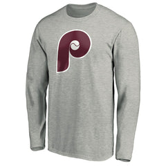MLB Philadelphia Phillies Cooperstown Collection Huntington Logo Long Sleeve T-Shirt