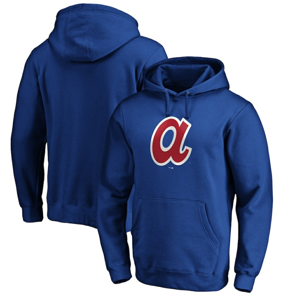 MLB Atlanta Braves Cooperstown Collection Huntington Logo Fitted Pullover Hoodie