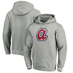 MLB Atlanta Braves Cooperstown Collection Huntington Logo Fitted Pullover Hoodie