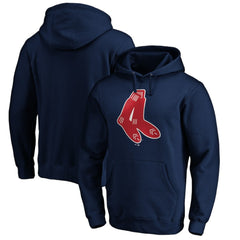 MLB Boston Red Sox Cooperstown Collection Huntington Logo Fitted Pullover Hoodie