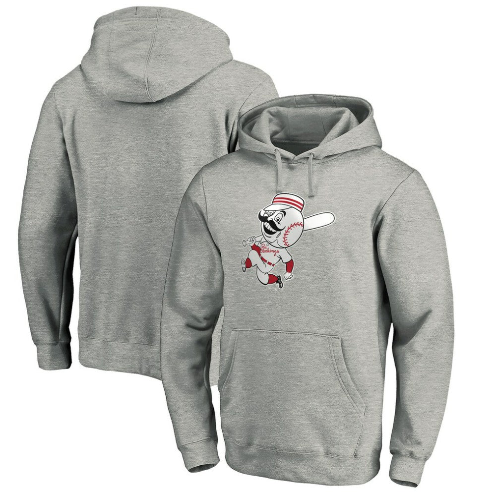 MLB Cincinnati Reds Cooperstown Collection Huntington Logo Fitted Pullover Hoodie