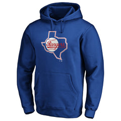 MLB Texas Rangers Cooperstown Collection Huntington Logo Fitted Pullover Hoodie