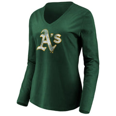 MLB Athletics Women's Core Distressed Team Long Sleeve T-Shirt