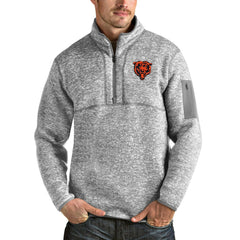 Antigua Bear Head Fortune Quarter-Zip Pullover Jacket - Chicago Bears