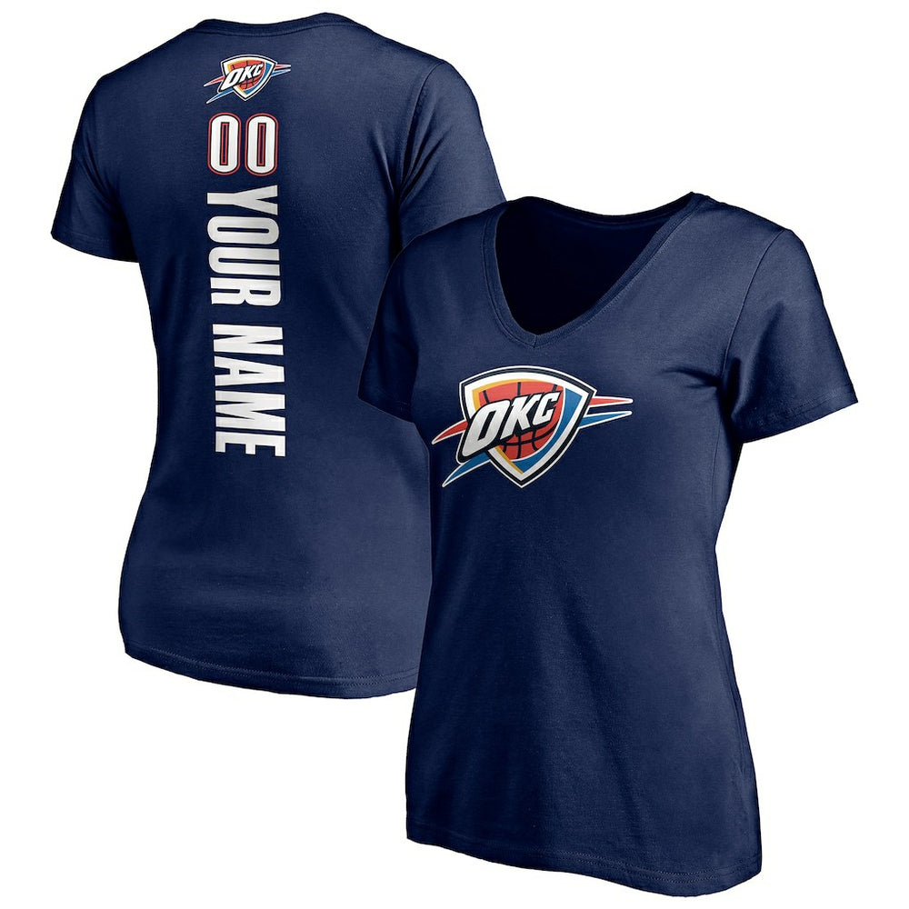 NBA Oklahoma City Thunder Women's Playmaker Personalized Name & Number V-Neck T-Shirt