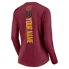 NBA Cleveland Cavaliers Women's Playmaker Personalized Name & Number Long Sleeve V-Neck T-Shirt sale