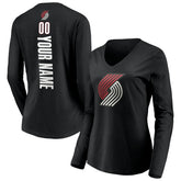 NBA Portland Trail Blazers Women's Playmaker Personalized Name & Number Long Sleeve V-Neck T-Shirt