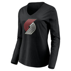 NBA Portland Trail Blazers Women's Playmaker Personalized Name & Number Long Sleeve V-Neck T-Shirt