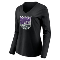 NBA Sacramento Kings Women's Playmaker Personalized Name & Number Long Sleeve V-Neck T-Shirt