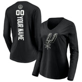 NBA San Antonio Spurs Women's Playmaker Personalized Name & Number Long Sleeve V-Neck T-Shirt