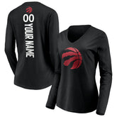 NBA Toronto Raptors Women's Playmaker Personalized Name & Number Long Sleeve V-Neck T-Shirt