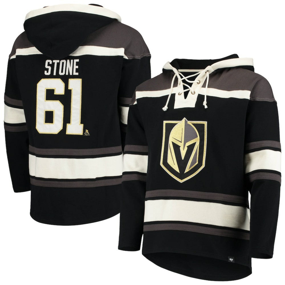 NHL Black Mark Stone Vegas Golden Knights '47 Player Name & Number Lacer Pullover Hoodie