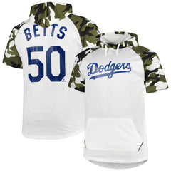 MLB Mookie Betts Los Angeles Dodgers Player Big & Tall Raglan Hoodie T-Shirt