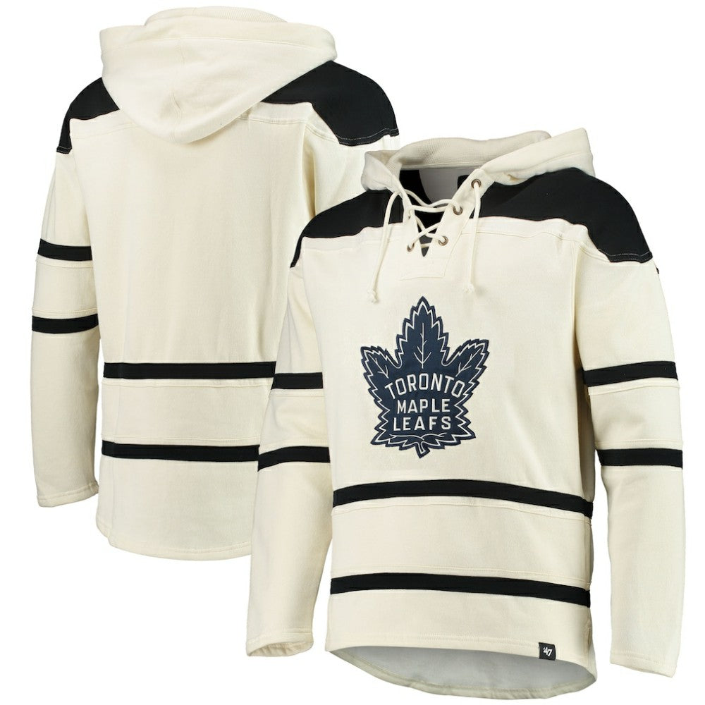 NHL Cream Toronto Maple Leafs '47 Superior Lacer Hoodie