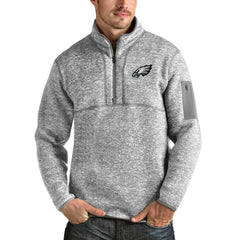 Antigua Team Logo Fortune Quarter-Zip Pullover Jacket - Philadelphia Eagles