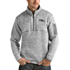 Antigua Team Logo Fortune Quarter-Zip Pullover Jacket - Seattle Seahawks