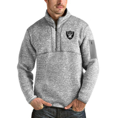 Antigua Team Logo Fortune Quarter-Zip Pullover Jacket - Las Vegas Raiders