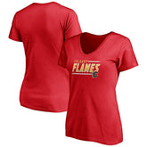 NHL Red Calgary Flames Fanatics Women's Plus Size Mascot In Bounds V-Neck T-Shirt