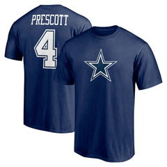 Dak Prescott Player Icon Name & Number T-Shirt - Dallas Cowboys