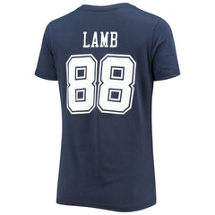 CeeDee Lamb Women's Player Icon Name & Number V-Neck T-Shirt - Dallas Cowboys