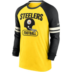 Throwback Raglan Long Sleeve T-Shirt - Pittsburgh Steelers