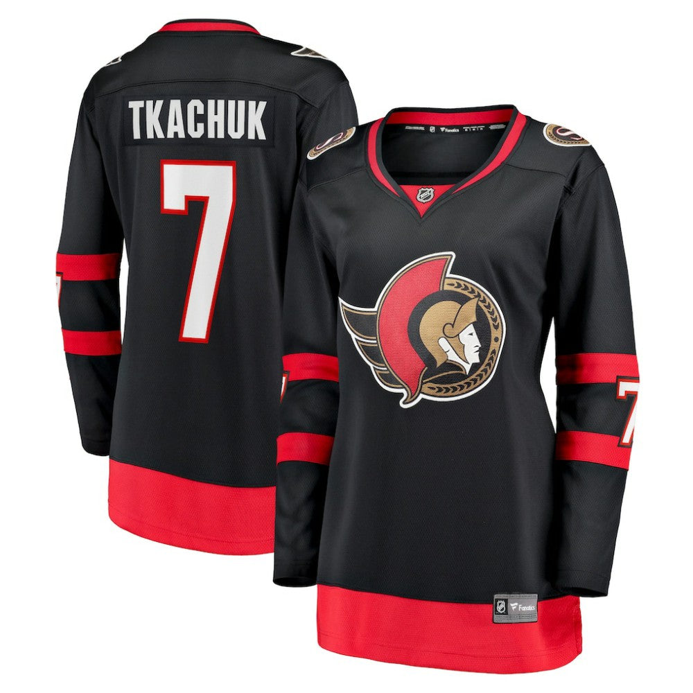 NHL Black Brady Tkachuk Ottawa Senators Fanatics Women's Home Breakaway Jersey