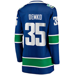 NHL Blue Thatcher Demko Vancouver Canucks Fanatics Women's Home Breakaway Jersey
