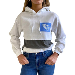 Refried Apparel Women's Sustainable Crop Dolman Pullover Hoodie - Tennessee Titans
