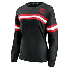 NBA Toronto Raptors Women's Block Party Chest Logo Striped Long Sleeve T-Shirt