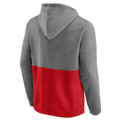 NHL Heathered Gray/Red Washington Capitals Fanatics Block Party Classic Arch Signature Pullover Hoodie