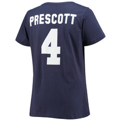 Dak Prescott Women's Plus Size Fair Catch Name & Number V-Neck T-Shirt - Dallas Cowboys