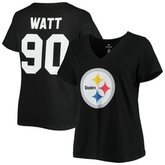 T.J. Watt Women's Plus Size Name & Number V-Neck T-Shirt - Pittsburgh Steelers