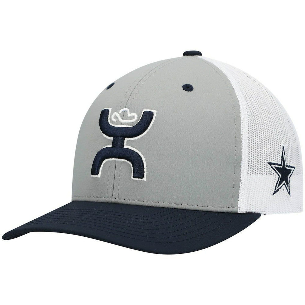 HOOey Tri-Color H Trucker Snapback Hat - Dallas Cowboys