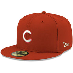 MLB Chicago Cubs New Era White Logo 59FIFTY Fitted Hat