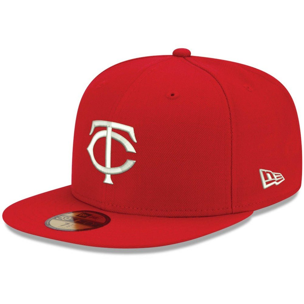 MLB Minnesota Twins New Era White Logo 59FIFTY Fitted Hat