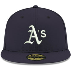 MLB Athletics New Era White Logo 59FIFTY Fitted Hat