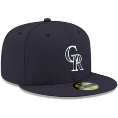 MLB Colorado Rockies New Era White Logo 59FIFTY Fitted Hat