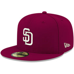 MLB San Diego Padres New Era White Logo 59FIFTY Fitted Hat