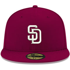 MLB San Diego Padres New Era White Logo 59FIFTY Fitted Hat